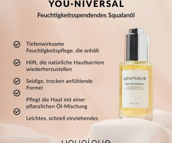 youniversal feuchtigkeitsspendendes Squalanöl Details